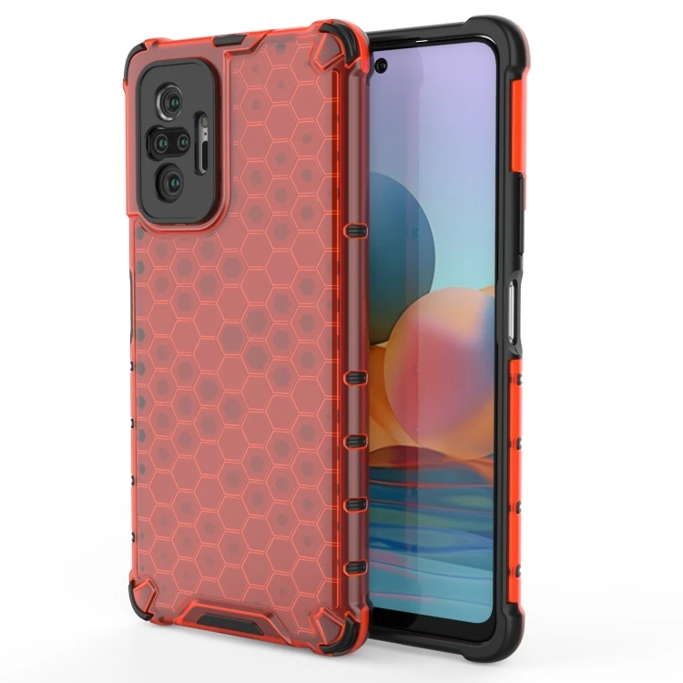 

Popular For Xiaomi Redmi Note 10 Pro Shockproof Honeycomb PC + TPU Case(Red)