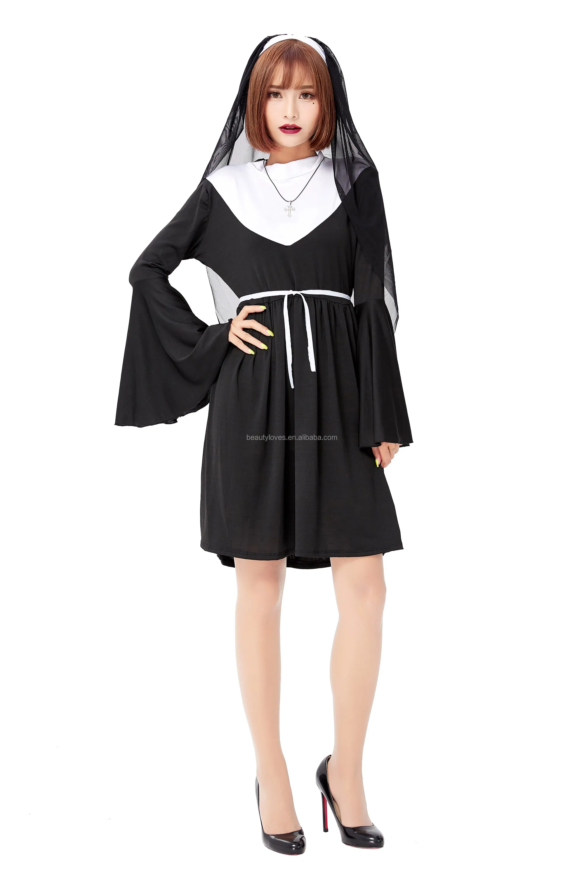 Nun Kit Adult Headpiece & Collar Ladies Fancy Dress Hen Party Costume Accessory 
