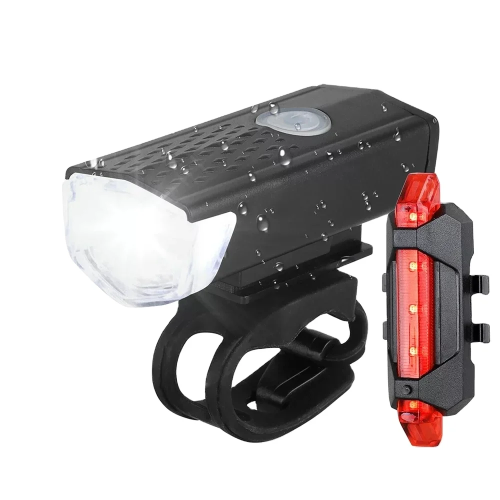 

Outdoor Usb Bike Light Rechargeable Bicycle Front Light Lamp Headlight Bicycle Light Cycling Led Flashlight, Black, white
