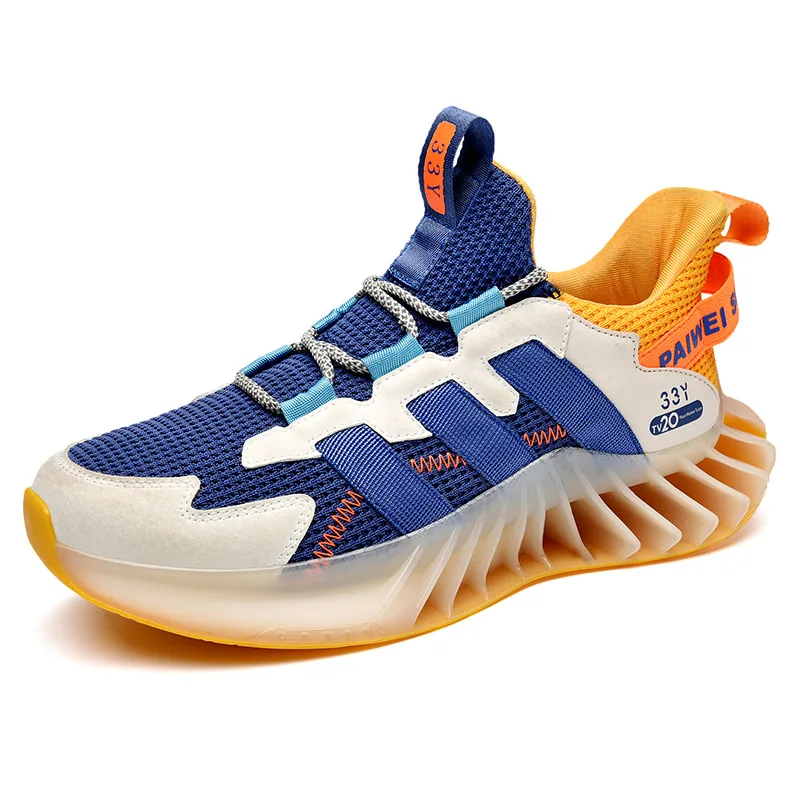 

Spring and summer new men's sports shoes casual trend men's shoes large size wholesale, Black orange, black and white, blue, black and purple