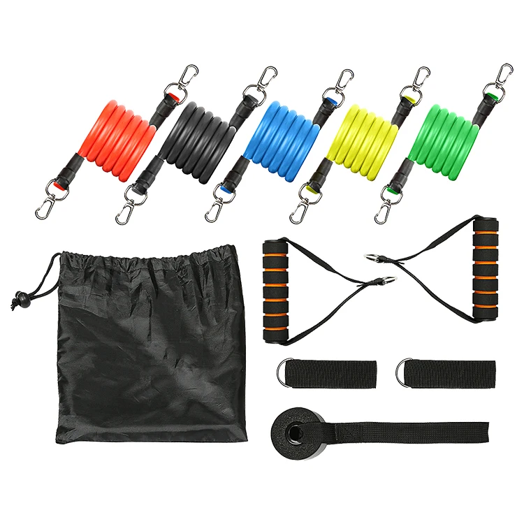 

Workout Training Tubes Exercise 11 Pcs Resistance Bands, Body Building Accessories Heavy Duty Resistance Band Set