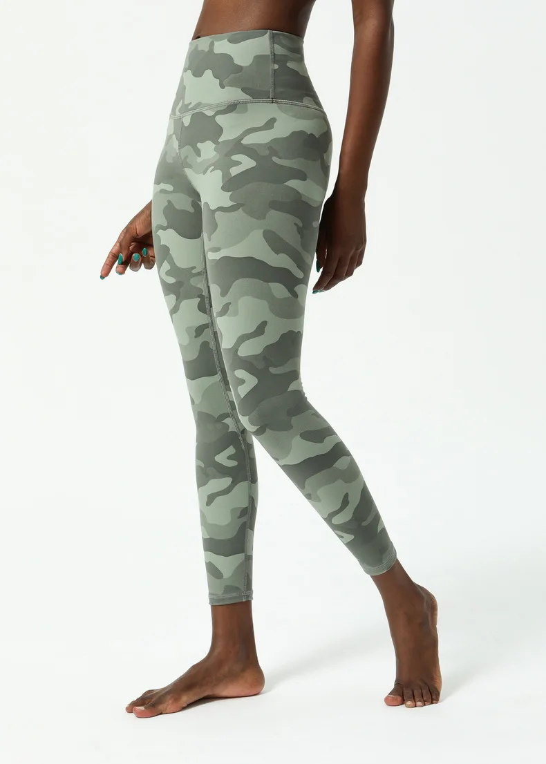 Camouflage Printed Step Yoga Pants High 