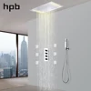 3 Function Bathroom Faucet LED Stainless Steel Shower Head Spa Rain Shower Set with Massage Shower Body Jet