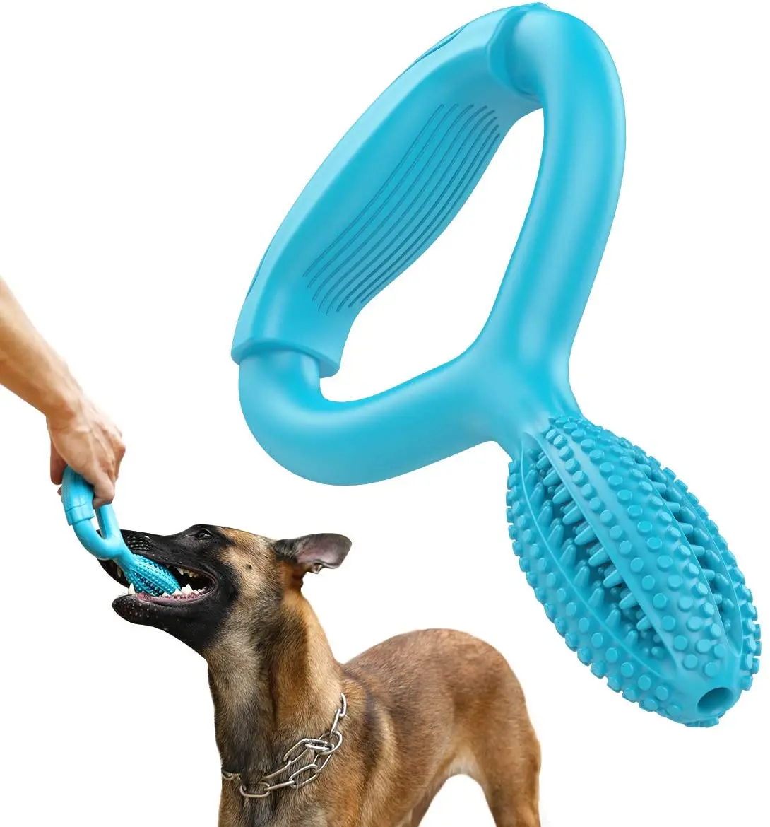 

VavoPaw Dog Chew Toys, Puppy Interactive Teeth Cleaning & Chewing Training Toy with Handle for Small Medium Breed, Blue & Purple