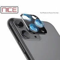 

2019 New 2 in 1 Aluminium alloy Tempered Glass Lens for camera screen lens protector iphone 11 pro Max