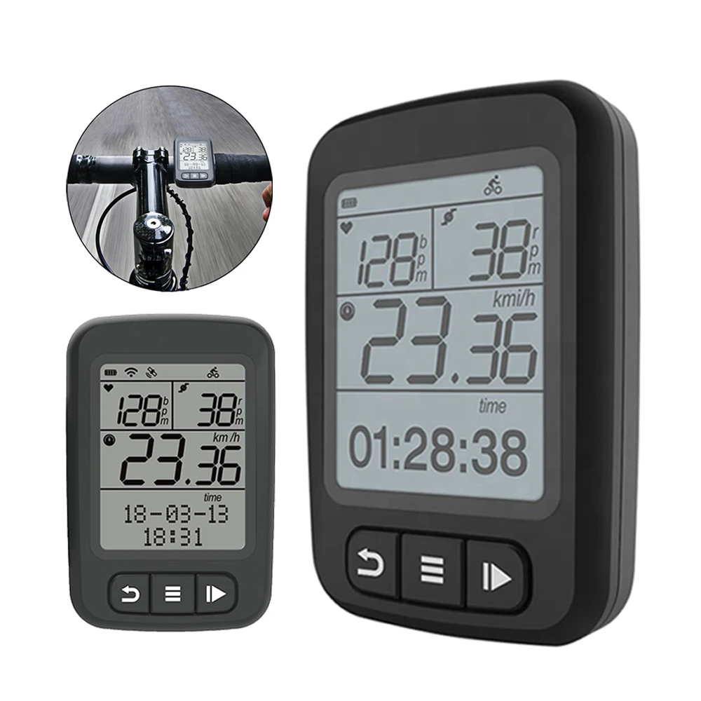 

Hot Sale Bike Computer Gps Ant+ Bluetooth Bicycle Computer Lcd Cycle Computer Odometer, Black