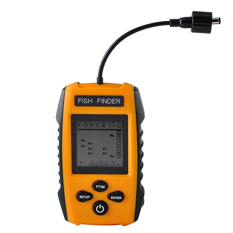 

Erchang TL88E Portable Fish finder 9M Wire Echo Sounder Alarm 0.6-100m Depth Fishfinder Transducer Sensor Sonar For Fishing, Yellow