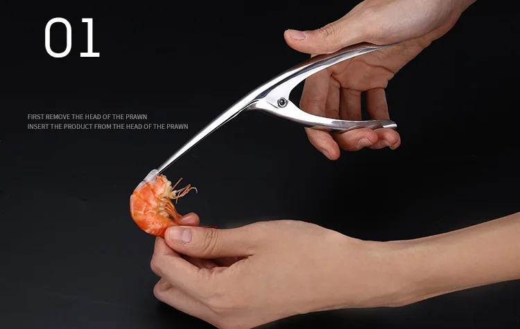 High-Class Stainless Steel Smart Shrimp Peeling Plier Kitchen Easy Peel Shrimp Clamp Housewife Handy Shrimp Peel Tool