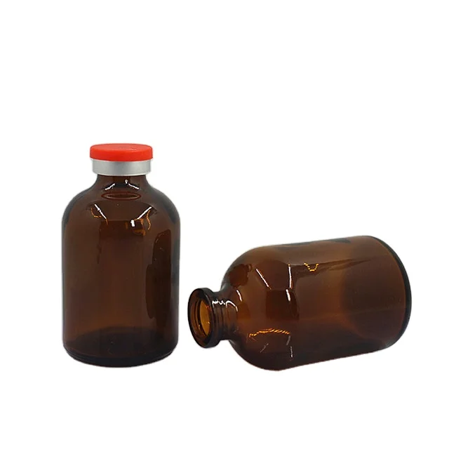 

Pharmaceutical 50ml amber injection glass bottle 50ml amber moulded glass vial 50ml medicine bottle