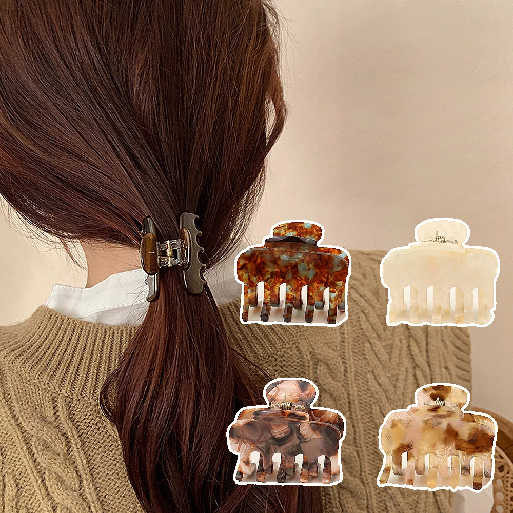 

Custom French Design Medium Size Acetate Hair Claw Clips Tortoise Shell Strong Hold Hair Jaw Clips Accessories for Thick Hair