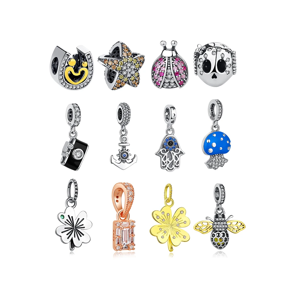 

Forewe New Product 925 Sterling Silver Charms With Cubic Zircon For Woman Heart Charms Fit Bracelets Jewelry DIY Making, Picture