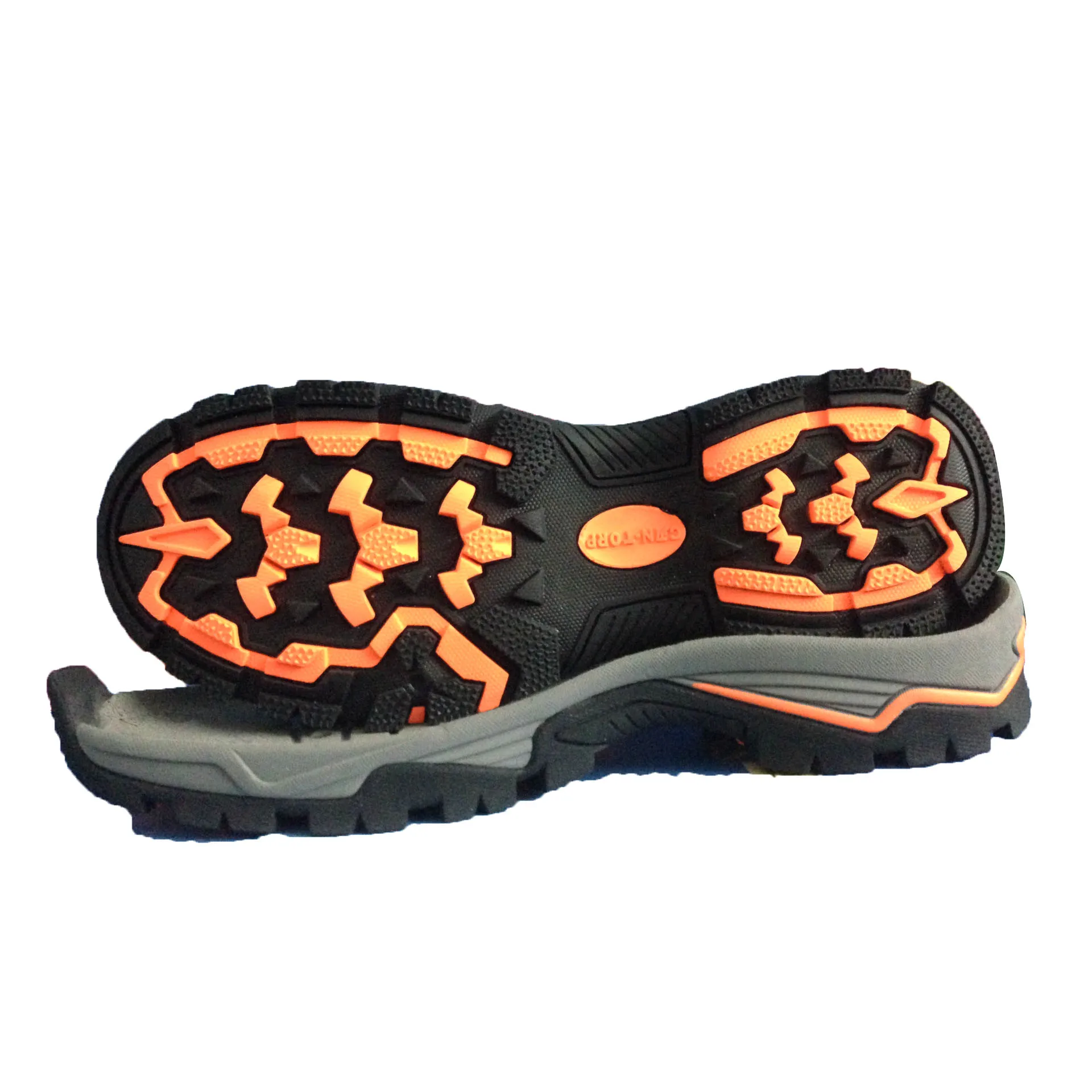

New Two outsole MD+RUBBER combination sports leisure wear - resistant outsole for hiking shoes, Black+orange
