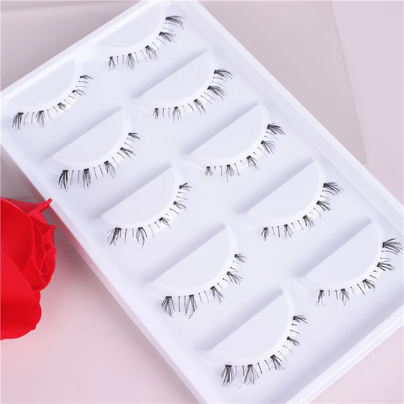 

Hot Selling Under Lashes Synthetic Lower Eyelashes Transparent Band False Eyelashes Synthetic Bottom Lashes, Black