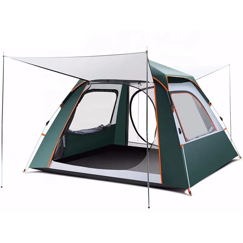 

Outdoor automatic pop-up beach tent 4-5 persons rainproof folding camping tent, Dark green,blue,orange