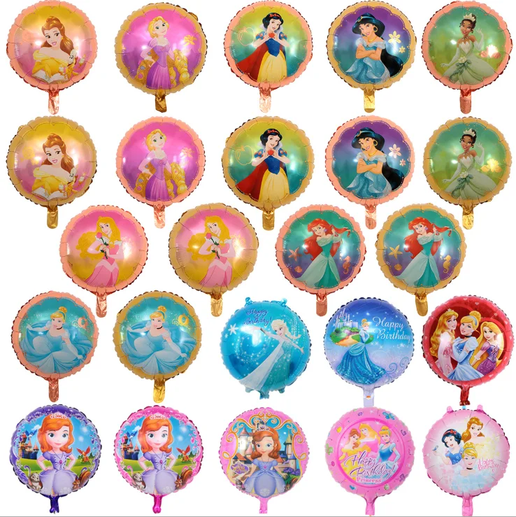 

Free Shipping Princess Elsa frozen Belle Ariel Cartoon balloon decoration Balloons Kids toys, Colorful