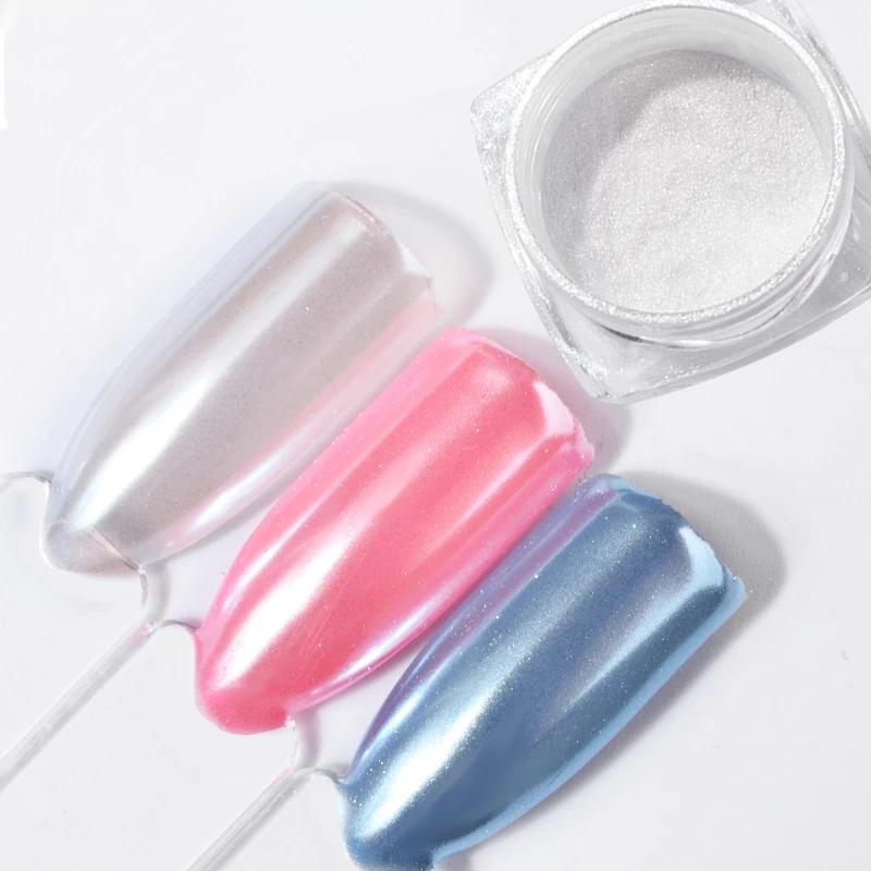

Charm Pearl Nail Glitter Powder Mermaid Dust White Pigment Polish UV Gel Design Nail Art Decoration Accessories
