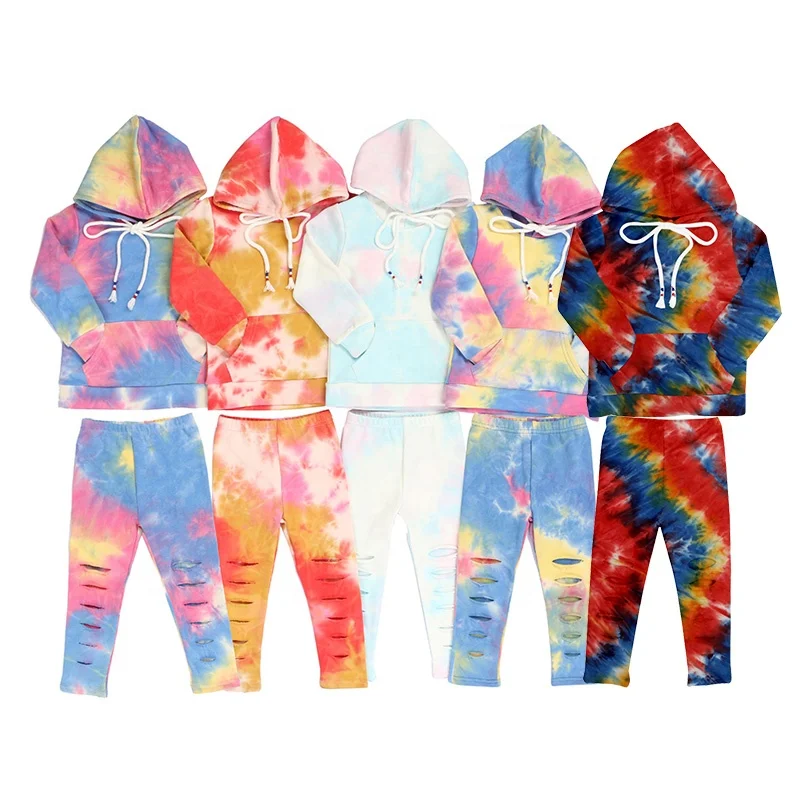 Wholesale Tie-dye Elastic Kids Clothing Sets With Hat Hot Sale Baby ...