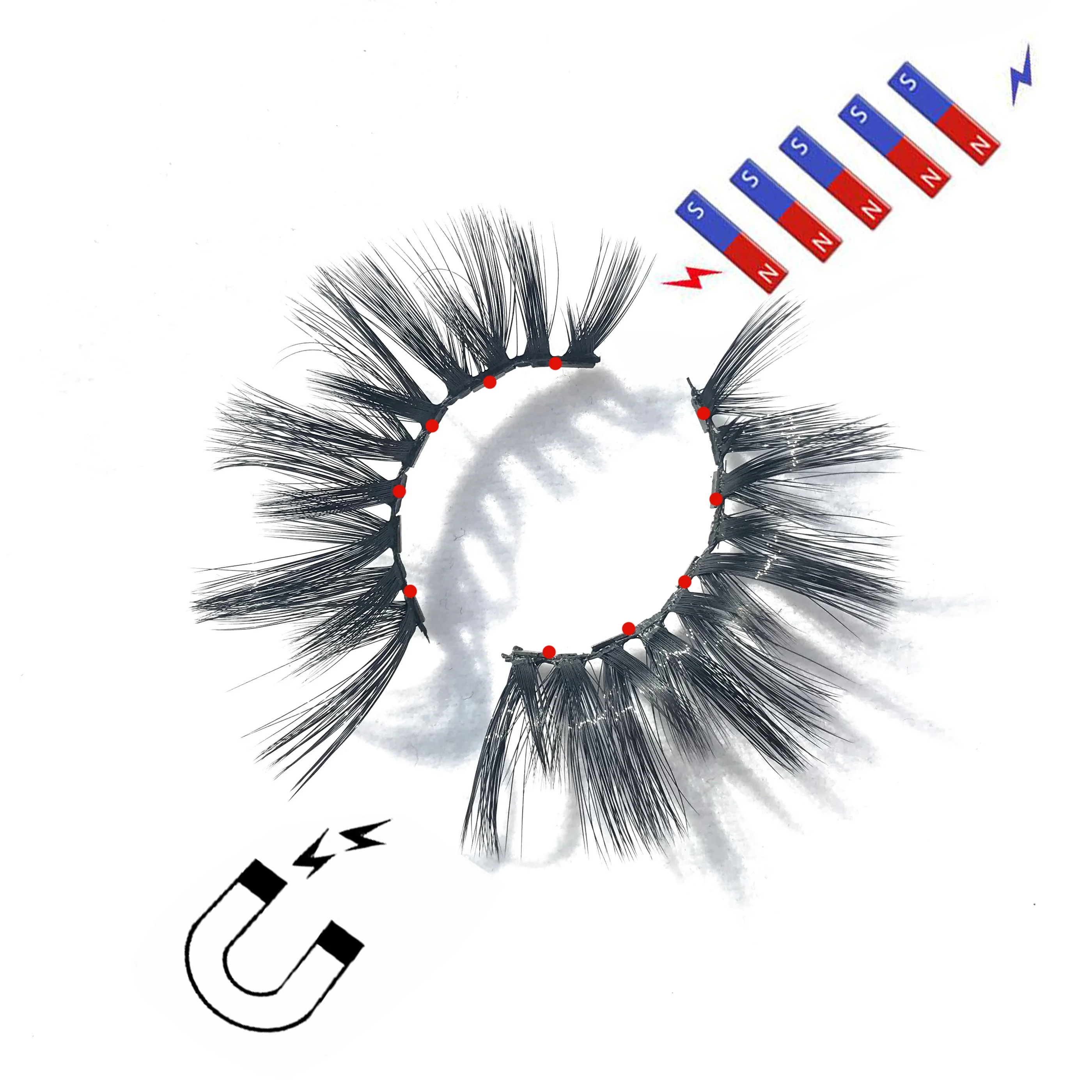 

Magnetic False Eyelashes Custom lash Magnetic Box 3d Mink Magnetic Eyelash with Eyeliner Private Label, Black