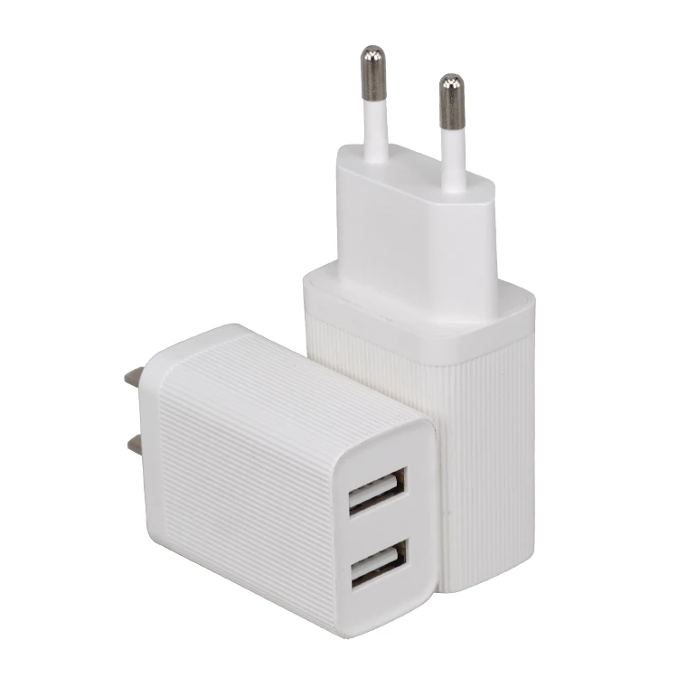 

US EU Plug AC DC 5V 2.1A 10W mobile phone travel wall charger dual port usb charger, White/black