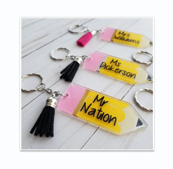 

Graduation gift Tassel keychain Acrylic pencil keychain Teacher appreciation gift