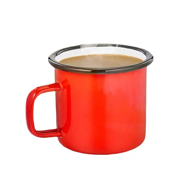 

Wholesale custom printed logo blank mug ceramic camping mug coffee enamel for sublimation, White and customised colors