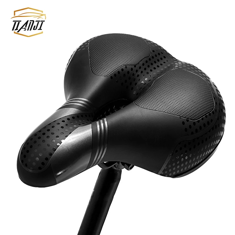 

Road Bike Seat Thicken Widen Cycling MTB Bicycle Saddle with Tail Light, Black