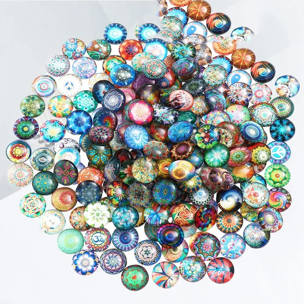 

Mixed Round Mosaic Tiles Crafts Glass Supplies for Jewelry Making Game glass beads suitable for making jewelry works in jewelry, Colors