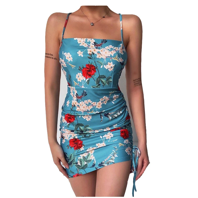 

New Hot-Selling Flower Dress SummerFemale Sexy Halter Dress for Women