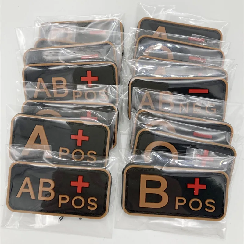 Rubber Pvc Tactical Blood Type Group Patch A+ B+ Ab+ O+ Positive Pos A ...