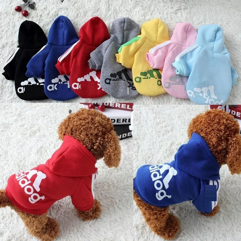 

Dog sports fashion brand sweater hoodie pet cat fleece pullover autumn and winter two-legged clothes, 15 colors