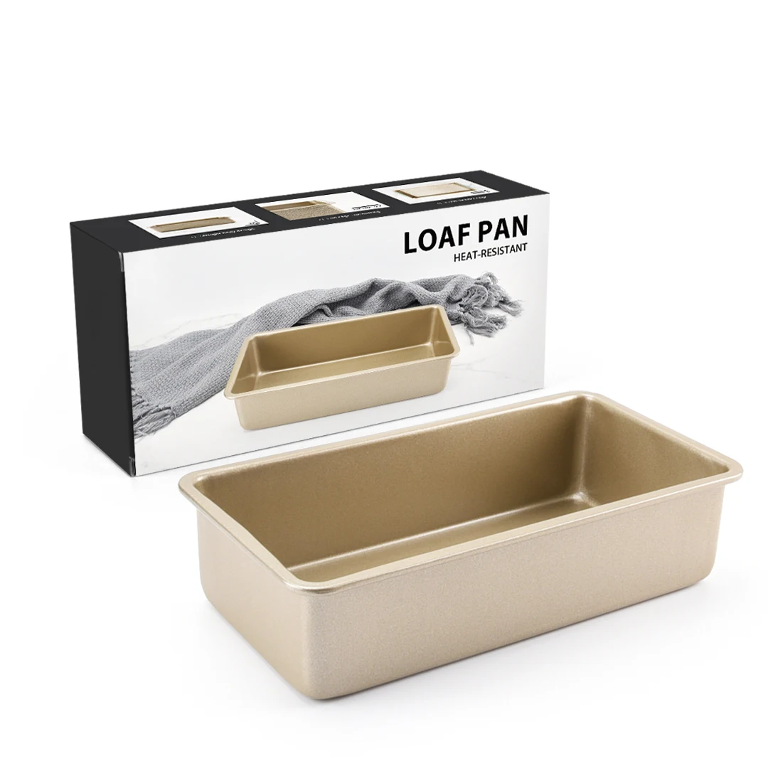 

Gold Coated  Thicker Carbon Steel Non-stick Rectangle Bread Loaf Pan Cake Mould