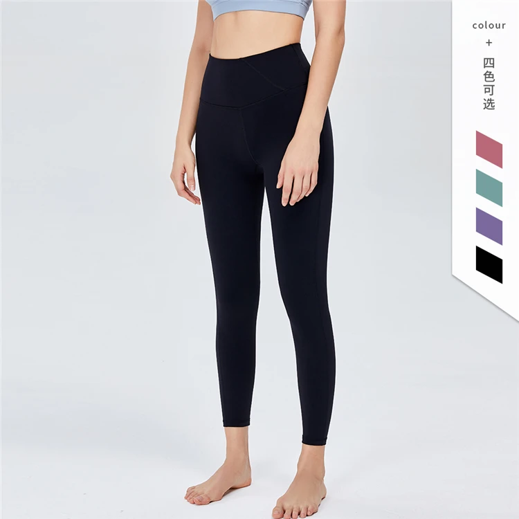 

High Waist Stretchy Yoga Pants Butt Lift Leggings Solid Color Boutique Gym Sports Wear, As the pictures show