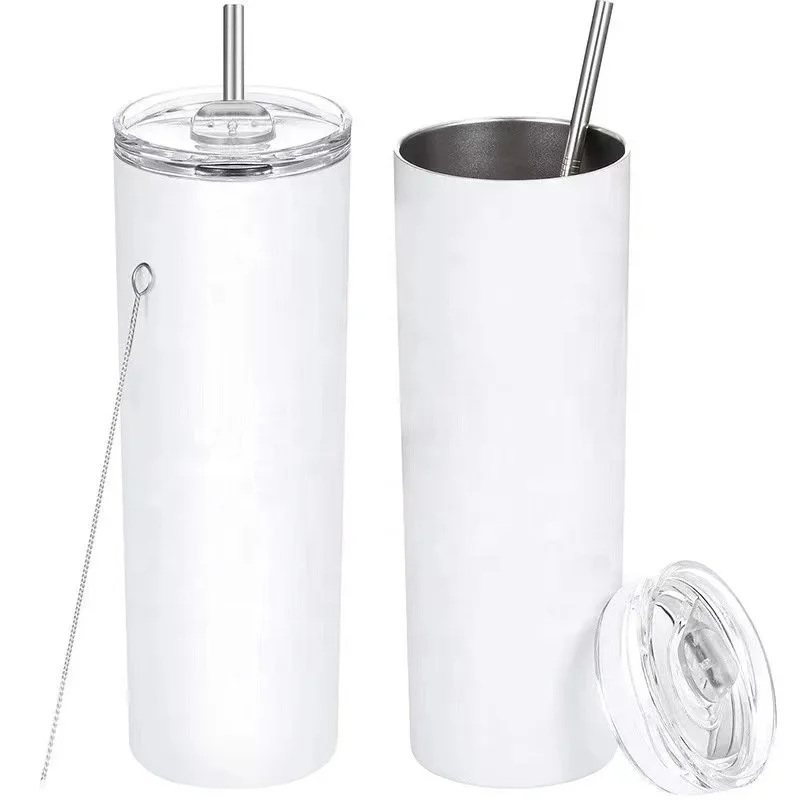 

20oz 30oz Wholesale Stainless Steel Sublimation Blanks Skinny Tumbler Vacuum Insulated Coffee Travel Mug, White