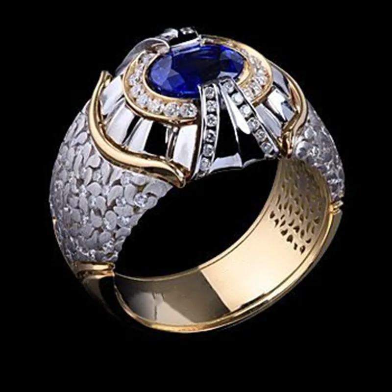 

Fashion trend sapphire zircon ring men's wedding ring party supplies