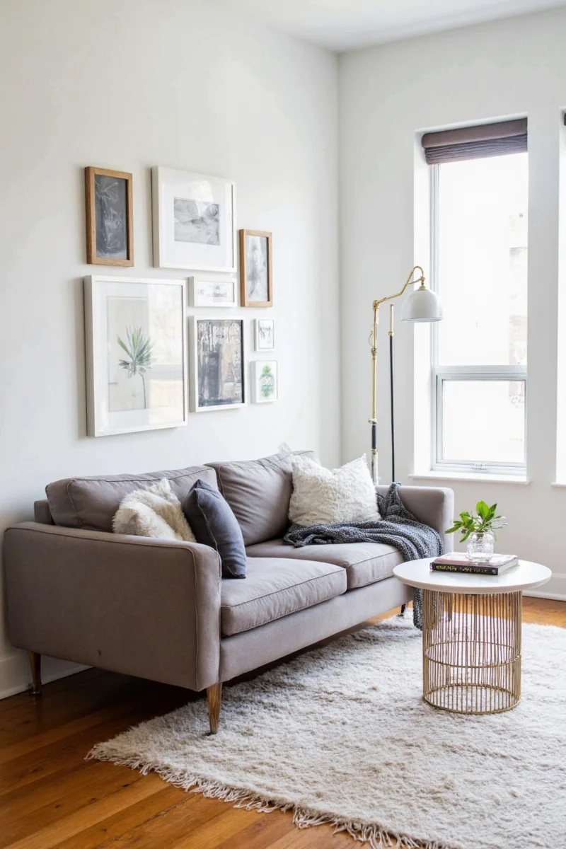 Small living room with built-in storage