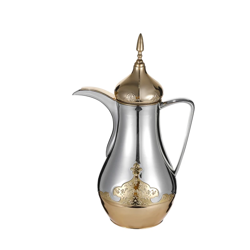 

Luxury 800ml Silver Color Vacuum Insulated Flask Dallah Pot Arabic Coffee Jug for Coffee/Tea/Water Use