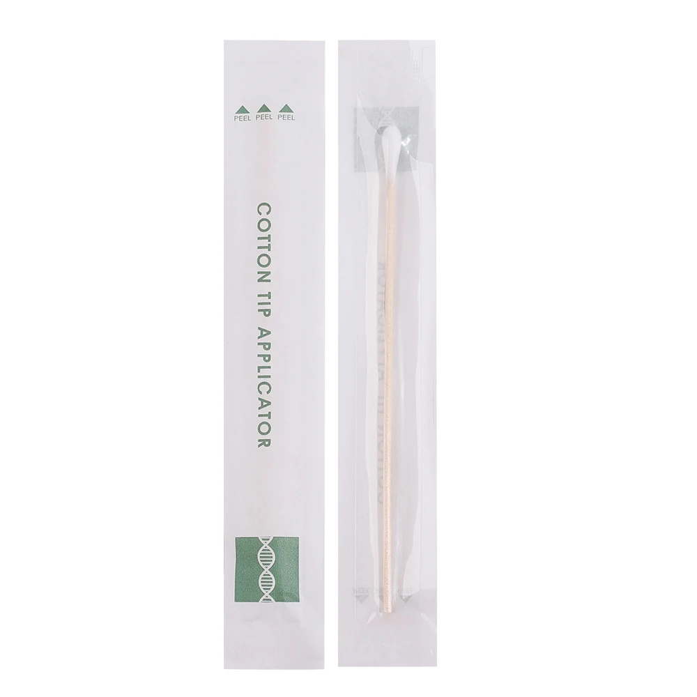

15cm Round Single Head Cotton Bud Wooden Stick Medical Cotton Swab, White