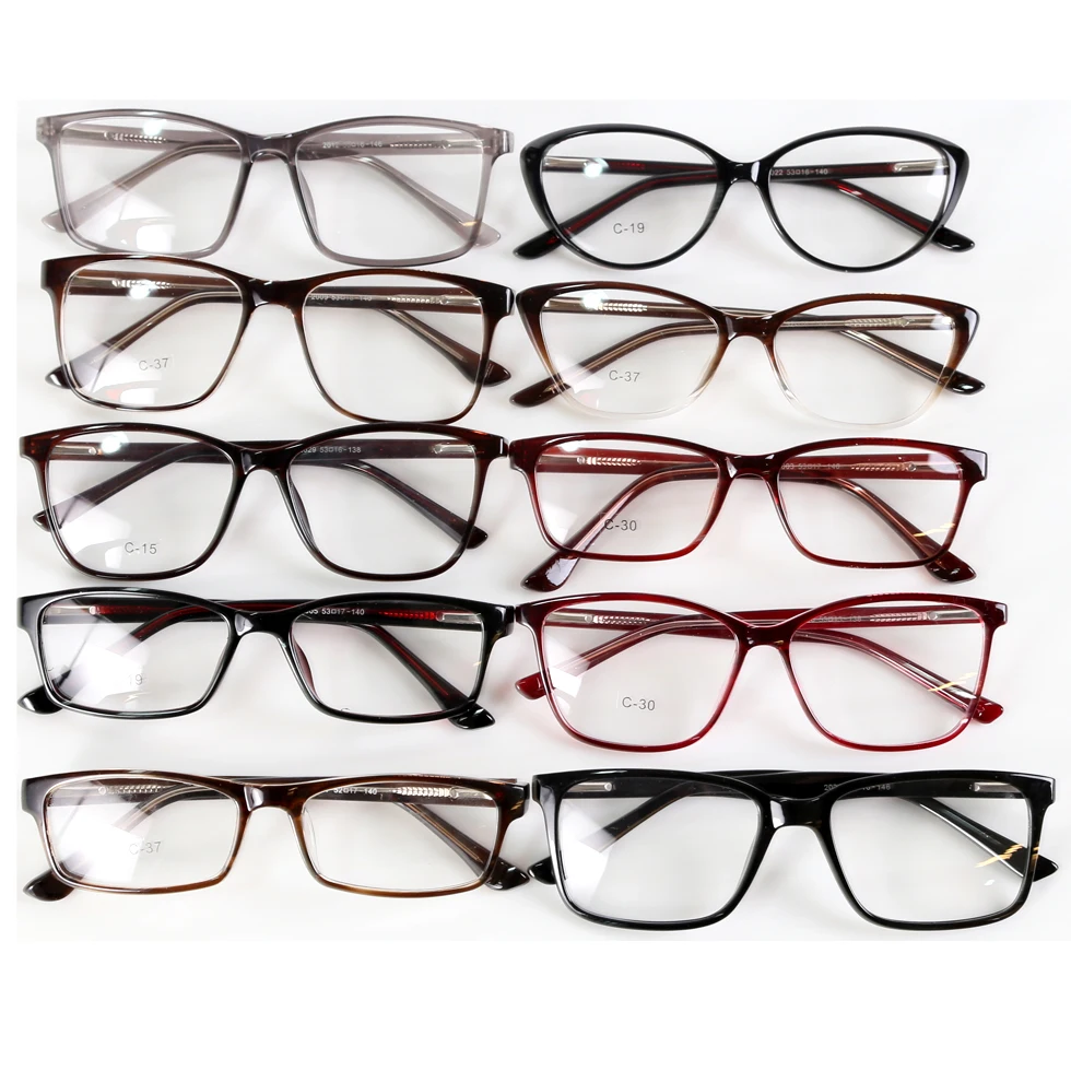 

Cheap Stock Assort Custom Logo Square Eyewear Glasses Mixed Colors CP Injection Promotional Spectacle Frames For Shop