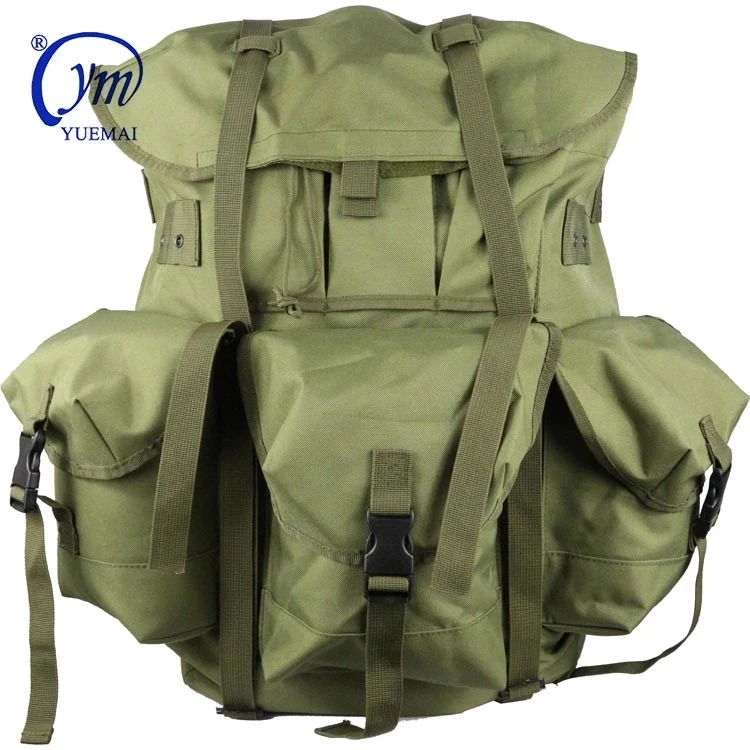

Large Olive Drab Tactical Army Military Surplus Rucksack Trekking Pack with Metal Frame Alice Backpack, Army green or customized