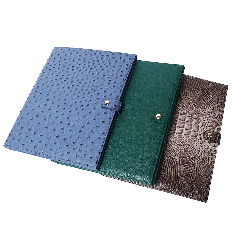 

Newest Fashion Snake Ostrich crocodile File Folder Pouch A4 Document Bag For Ipad Phone Pen File with Card Slots, Blue,khaki,black,maroon,green,gray