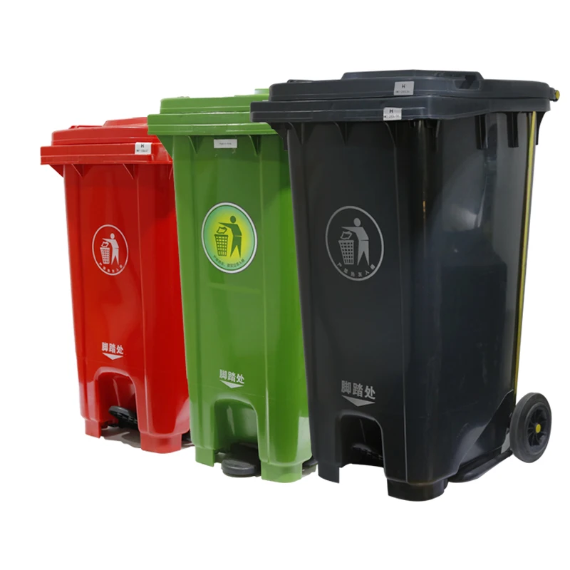
Hot sale! 240L Outdoor Plastic Waste Bin trash can with Wheels and pedal  (848224329)