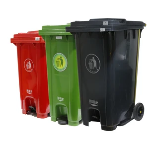 Image of Hot sale! 240L Outdoor Plastic Waste Bin trash can with Wheels and pedal