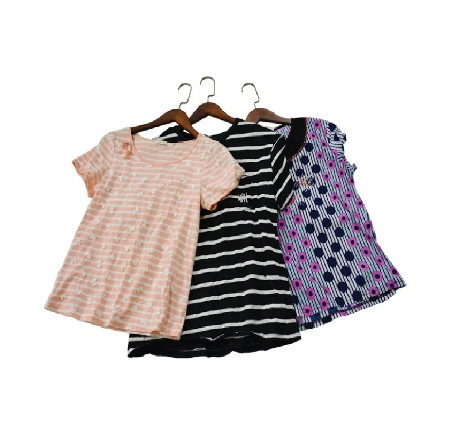 

New arrival Summer Ladies T-shirt Used Clothes Ghana Second Hand Clothes Container