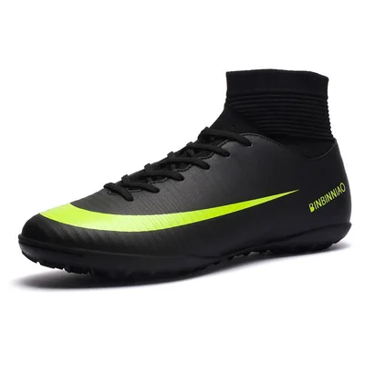 

Men Sports High Ankle Football Boots Shoe Outdoor/Indoor Soccer shoes, As picture