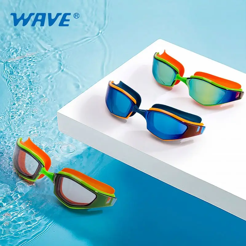 

WAVE Anti Fog UV Protection No Leaking Swim Goggles and Interchangeable Nose Bridge