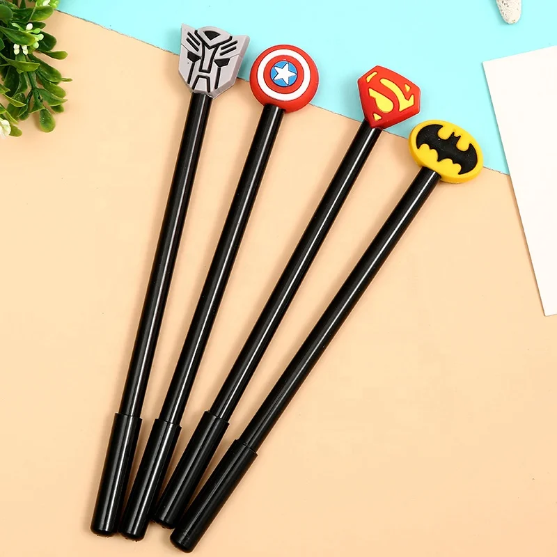 

Wholesale cheap school boy gifts super hero anime cartoon gel pen