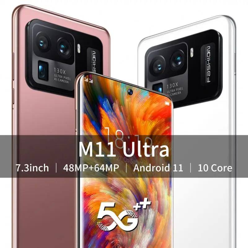 

100% Original M11 Pro Mobile Phone HD Camera Dual SIM 12GB+512GB Dual Card 6.7 Full-screen Telefones Celulares Smartphone