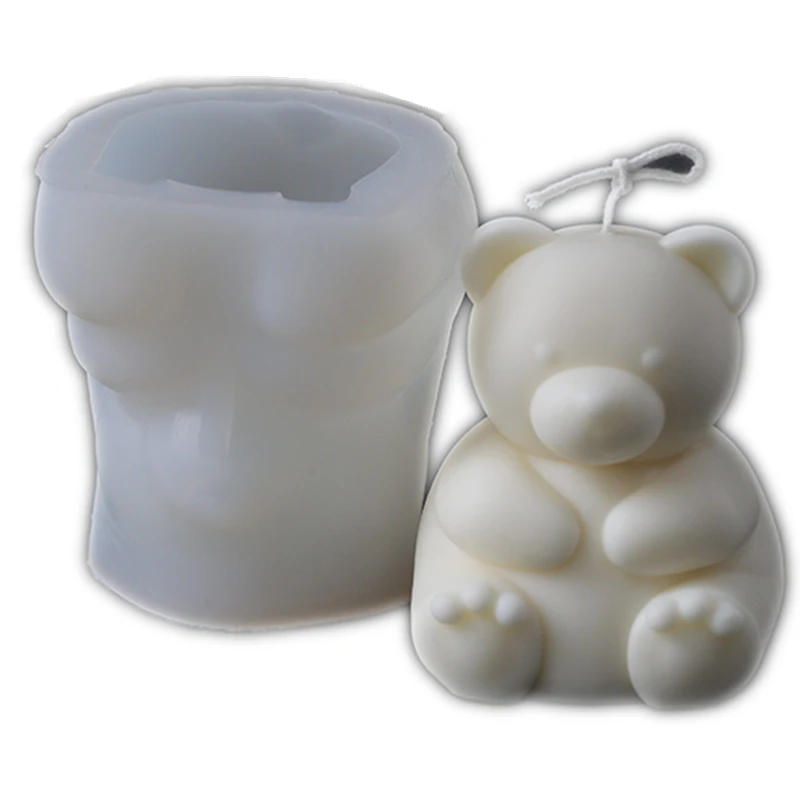 

Cute Bear 3D Animal Candle Molds Silicone Mold for Candle Cake Decorating Soap Bath Bomb Clay