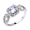 Zircon ring hot sale in Europe and America platinum plated diamond wedding ring trend
