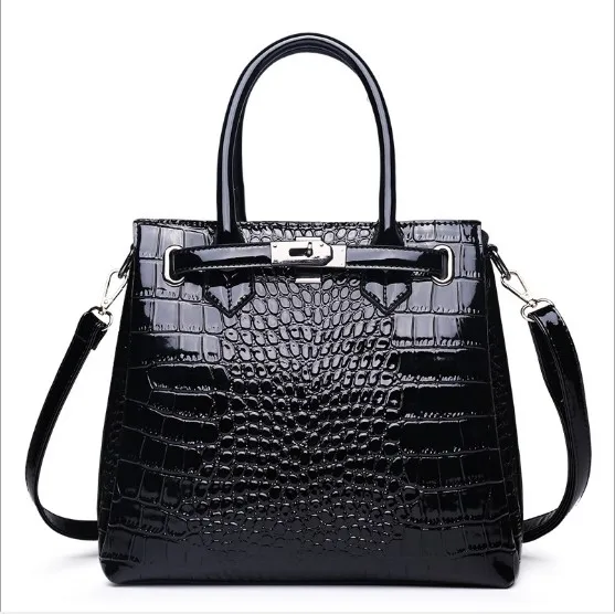 

New PU leather crocodile pattern handbags States fashion bags women's big bag Tote bag hand shoulder diagonal package, 3cor